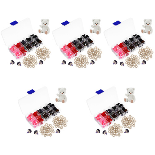 350Sets Plush Safety Doll Noses with Washers Assorted Colors for Craft 2