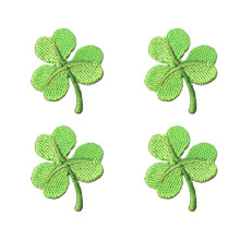 8 Pcs Green Four Leaf Embroidery Patches For Garment Sewing Diy