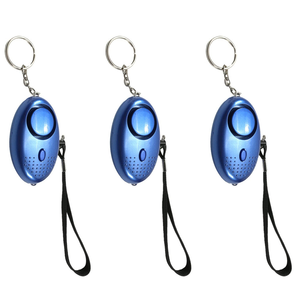 Safety Alarm 3 Pack 120Db Loud Siren With Led Light, Self Defense Keychain For Women And Elderly, Blue 9187378064849