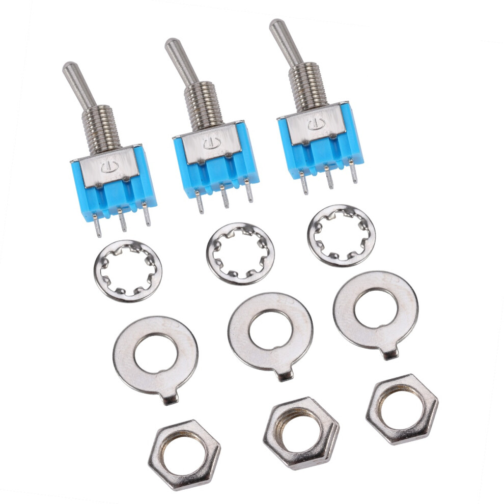 60Pcs 125V 6A Dpdt Toggle Switch On/On 2 Position With Nuts Assorted 3613322676029