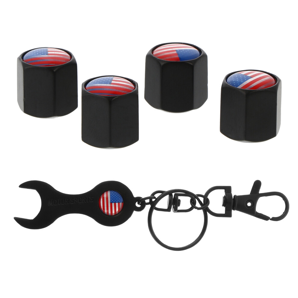 10 Pcs American Flag Printing Anti-Theft Car Tire Stem Air Caps Cover 3613041347378