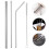 5 Sets Reusable Straws For Hot Drinks Stainless Steel Bubble Tea 5