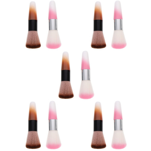 10Pcs Assorted Color Nail Dust Cleaning Brush with Comfortable Handle 2