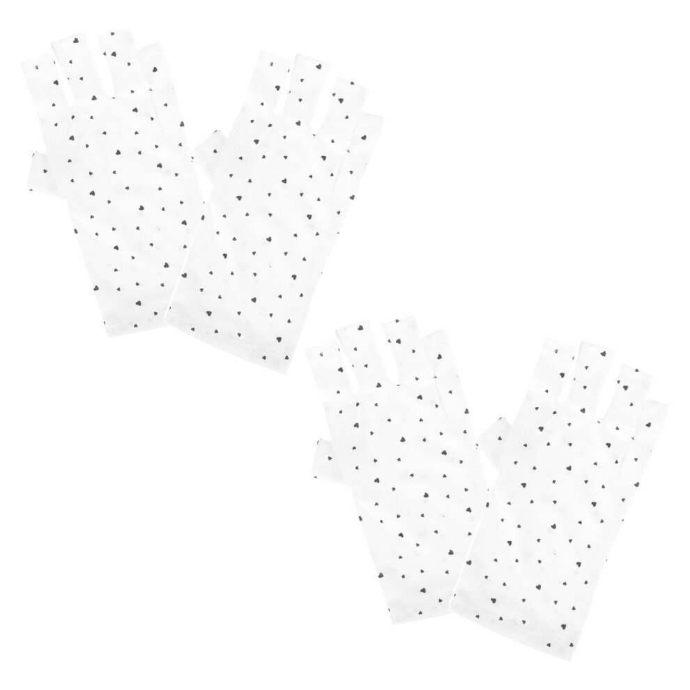 Vaguelly 4 Pairs Anti Uv Fingerless Gloves For Manicures Protection