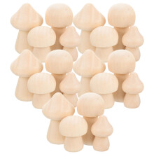 60 Pcs Wood Mushroom Decorations Blank Wooden Ornaments