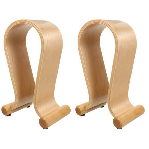 2Pcs Wooden Desktop Headphone Stand And Headset Display Rack 2