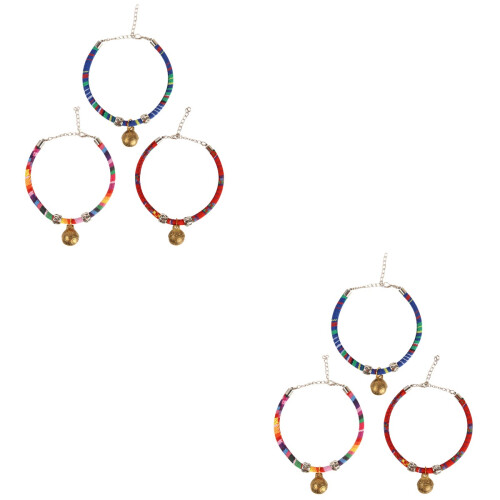 6Pcs Pet Collar with Bell Cotton Rope Adjustable Comfortable Cat 2