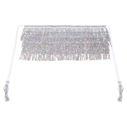 3Pcs Boho Silver Sequin Fringe Hip Scarf Belt for Dance Parties 2