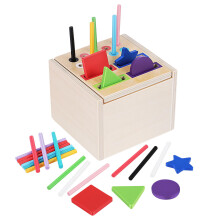 3Pcs Color and Shape Sorting Toy Wooden Montessori Educational Box