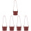 5Pcs Durable Red PU Leather Coffee Holders with Strap for Cups 6