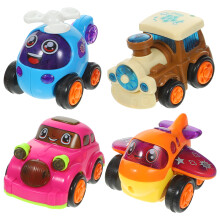 20Pcs Funny Compact Pull Back Car Toys Plastic Wear-Resistant Kids Use