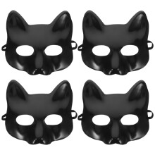 12 Pcs Blank Paper Masks Paintable Cat Masks For Halloween Cosplay