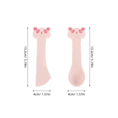 2Pièces Ustensiles Silicone Pour Animaux Rose Spatule 1