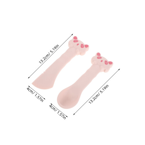 2Pièces Ustensiles Silicone Pour Animaux Rose Spatule 2