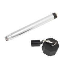 Pool Cue Chalk Holder mit Spitzen & Abdeckung, Aluminium & Kunststoff, Oktagonales Design