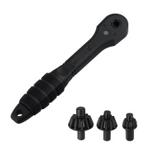 Ratchet Drill Chuck Key with Reversible Mechanism, 3 Sizes Magnetic Double Head Wrench for Power Tools