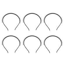 6X Silver Color Metal Stud Rivet Spike Headband Hair Band Aliceband Punk Girl