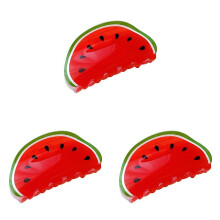 3X Watermeloen Fruit Vormige Haar Klauw Clip Haar Kaak Haarspeldjes Haarspelden Paardenstaart Houder Decor Accessoires voor Vrouwen Meisjes