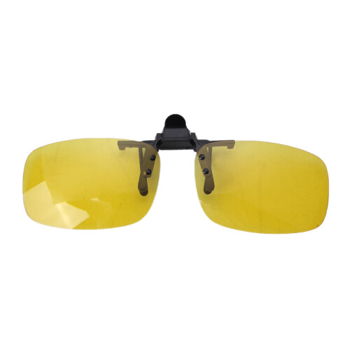 Rectangle Clear Yellow Lens Rimless Clip  Night Vision Driving Glasses 1