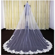 Bridal Veil LaceEdged Tulle, 3Meter Length, With Comb, Shoulder Veil, MultiSize, Breathable Tulle