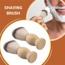 2Pcs Badger Hair Men'S Shaving Brush Salon Men Facial Beard Cleaning Appliance Shave Tool  Brush with Wood Handle for Men