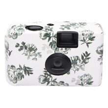Disposable Wedding Camera with 17 Films, Peony Pattern, Indoor Outdoor Use for Parties