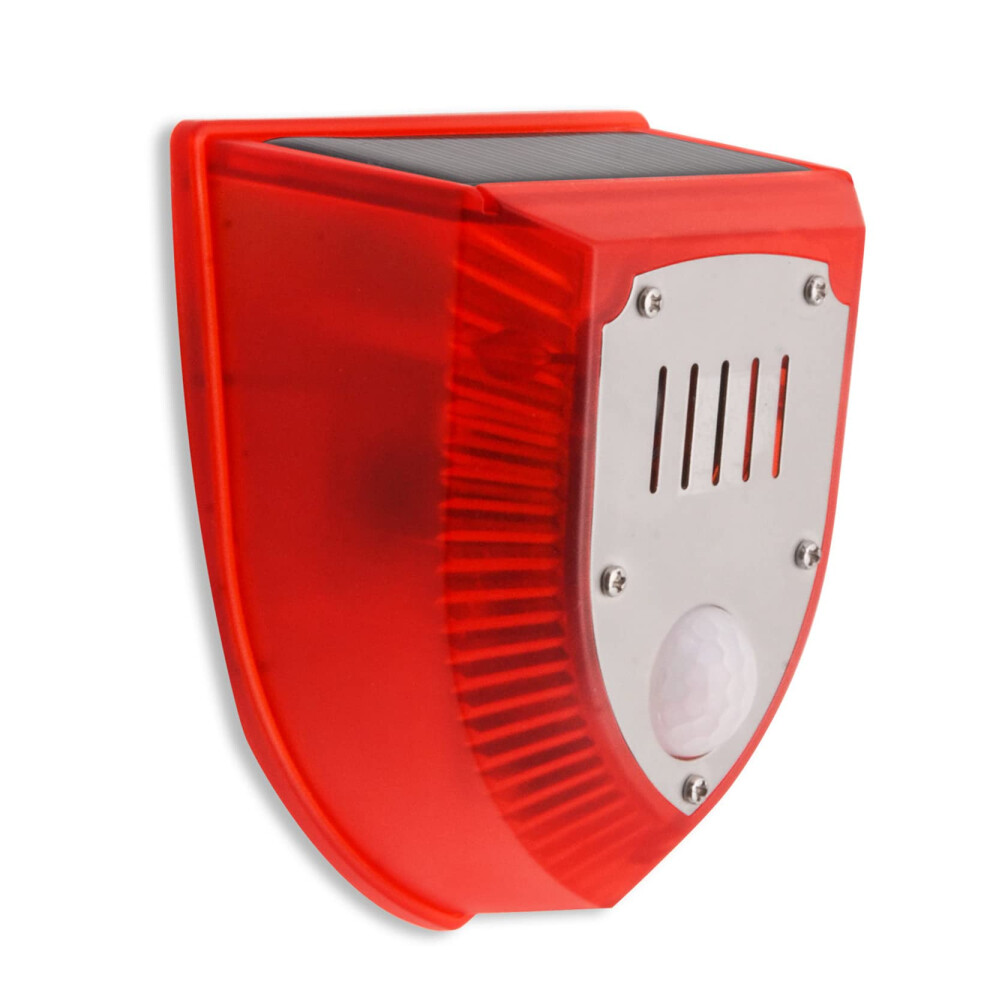 Solar Security Alarm With 129Db Siren And Led Strobe, Waterproof Solar Motion Sensor For Farm Yard 9199774866019
