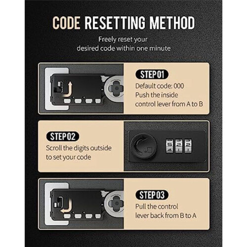 Key Cabinet with Combination Lock Wall-Mounted Key Storage Box with Resettable Combination Black Digital Security Box