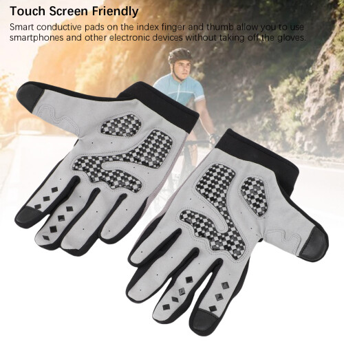Vollfinger-Fahrradhandschuhe XL grau, Touchscreen 2