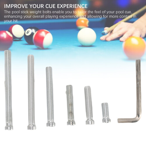 6 Stück Pool-Cue-Gewichtsschrauben 0,2–1,5 oz Aluminium 2