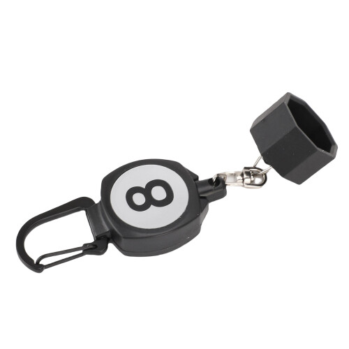 ABS Billiard Chalk Holder with Retractable Rope, Octagonal, Portable