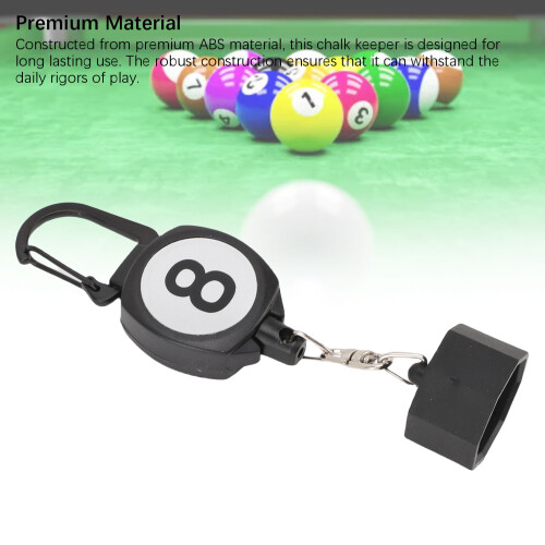 ABS Billiard Chalk Holder with Retractable Rope, Octagonal, Portable 2