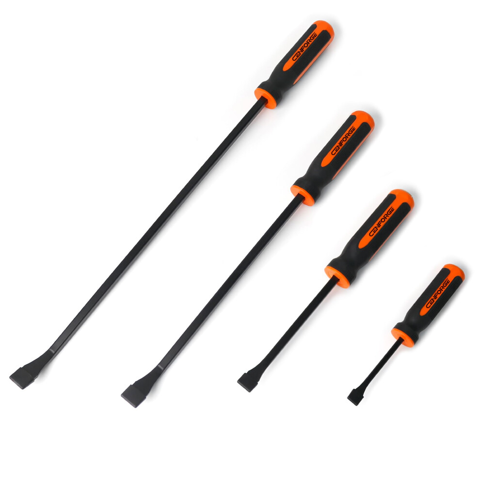 4 Piece Heavy Duty Pry Bar Set With Strike Cap, Forged Steel Automotive Mechanic Tools 9199774867450