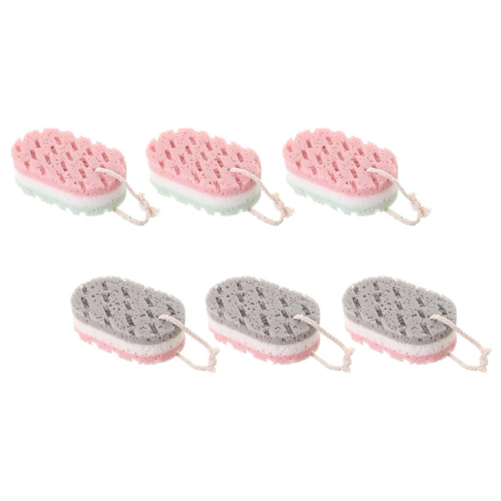 6pcs Exfoliating Bath Sponge for Men and Women Body Scrubber with Gentle Exfoliation and Rich Foaming
