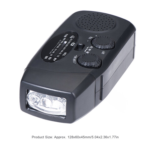 Solar-Notfallradio 2600 mAh 128x60x45 mm Schwarz 1
