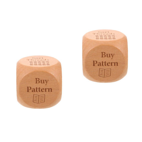 2Pièces Dés Couture Bois Gravé 6 Faces Pour 2