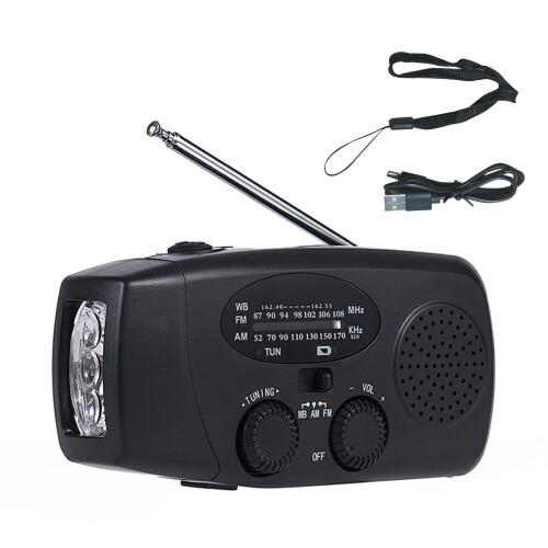 Solar-Notfallradio 2600 mAh 128x60x45 mm Schwarz 2
