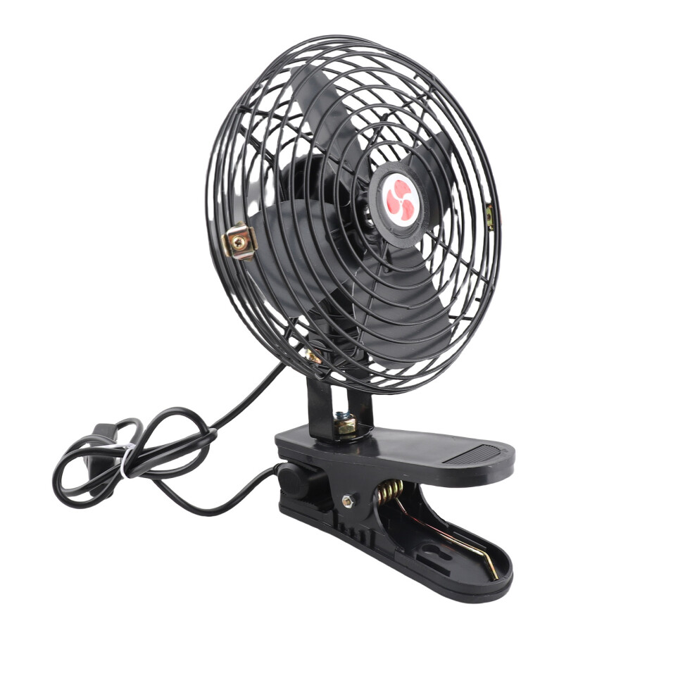 8In Car Cooling Fan 12V Metal Clip-On Quiet For Car Truck Rv Boat Black 7691383162848