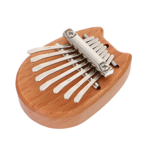 1Pièces Mini Kalimba Bois 8 Clés Instrument Doigts Multicolore