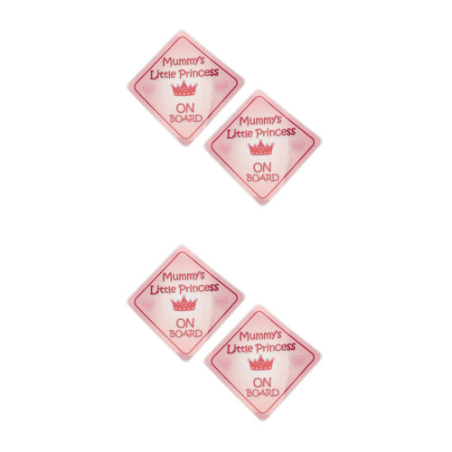 4Pièces Autocollants Bébé Rose PVC Pour Auto 2