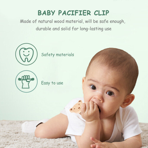 6 Pièces Clips Pour En Bois Bébé Avec Motif 2