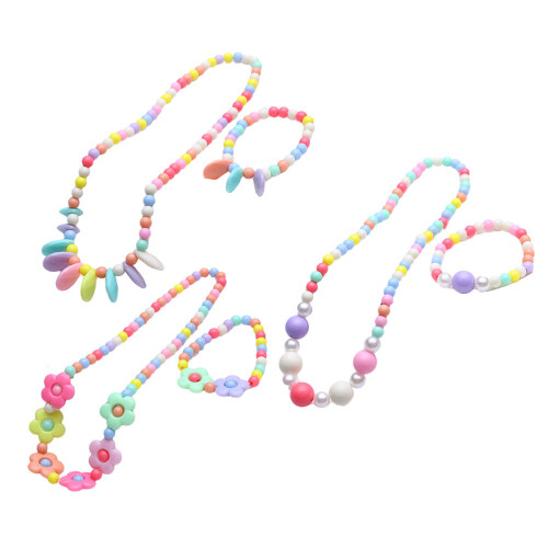 9Ensembles Ensemble Bijoux Collier Bracelet Perles Fille