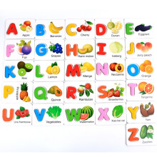 Lot De Jeux Éducatifs En Bois Lettres Fruits Puzzle Alphabet Anglais