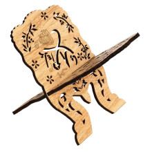 1Pièces Support Pliable En Bois Kaki Pour Livres Et Menus