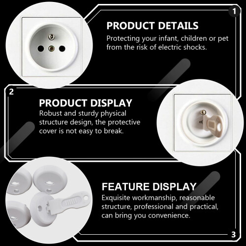18Pièces Couvre-Prises Sécurisé ABS Robuste 2