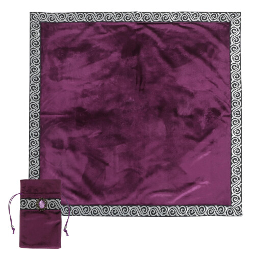 2Sets Wear-Resistant Velvet Tarot Tablecloth with Practical Card Bag