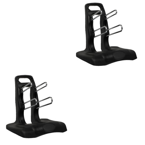 2Pcs Black Dumbbell 3 Layer Storage Rack Durable PP Fitness Stand 2