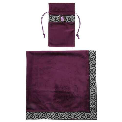 2Sets Wear-Resistant Velvet Tarot Tablecloth with Practical Card Bag 2