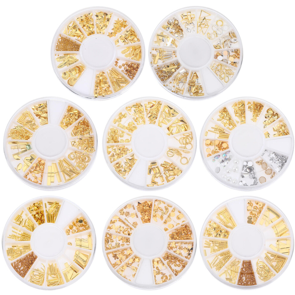 Happyyami Golden Nail Studs Rivet Decor Quick Apply Manicure Supplies