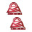 2Sets Red Triangle Plate Ruler Protractor Stationery Set for Students 7